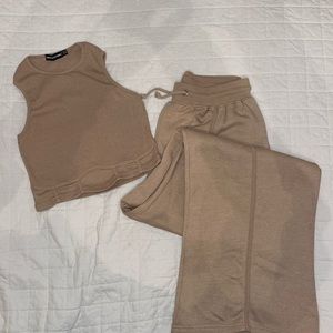 Ribbed crop top and sweatpants set. Size 10
